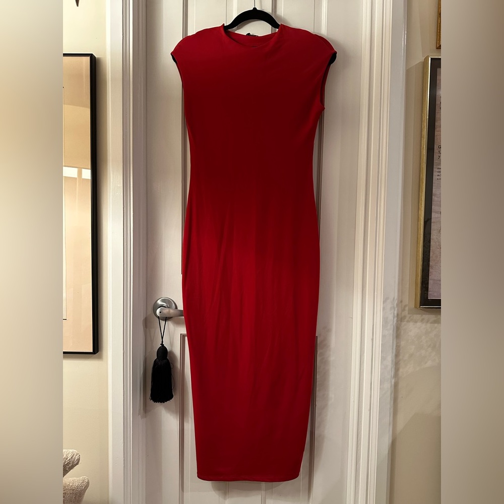 Zara Polyamide Red Dress - Picture 3 of 5